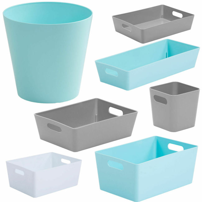 PLASTIC QUALITY HANDY STUDIO BASKET WITH HANDLE STORAGE TIDY ORGANIZER BASKETS