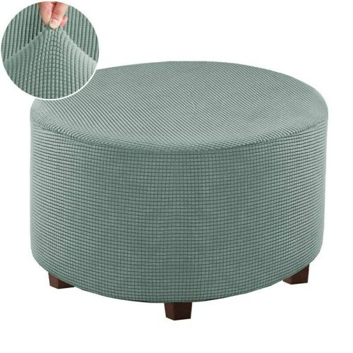 Stretch Round Ottoman Slipcover Footstool Protector Cover Storage Ottoman Cover*