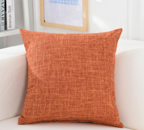 Cotton Linen Pillow Case Sofa Waist Throw Cushion Solid Cover Home Decor lot 