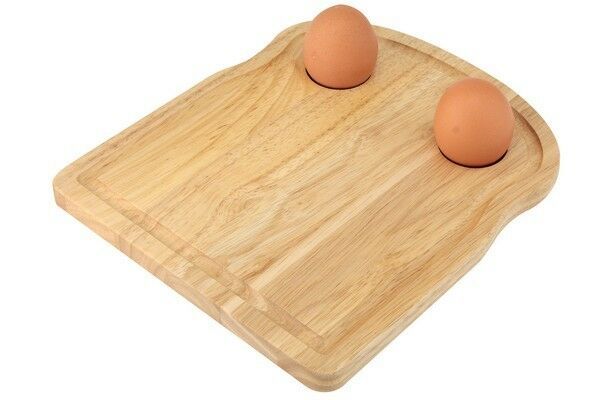 Breakfast Board Toast Serving Cheese Cutting  Board Lap Tray Egg Holder Wooden