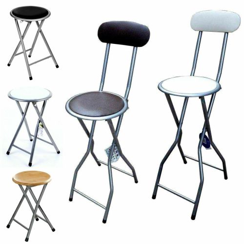 Folding Compact Padded Stool High Chair Breakfast Bar Stools Seat Home Office