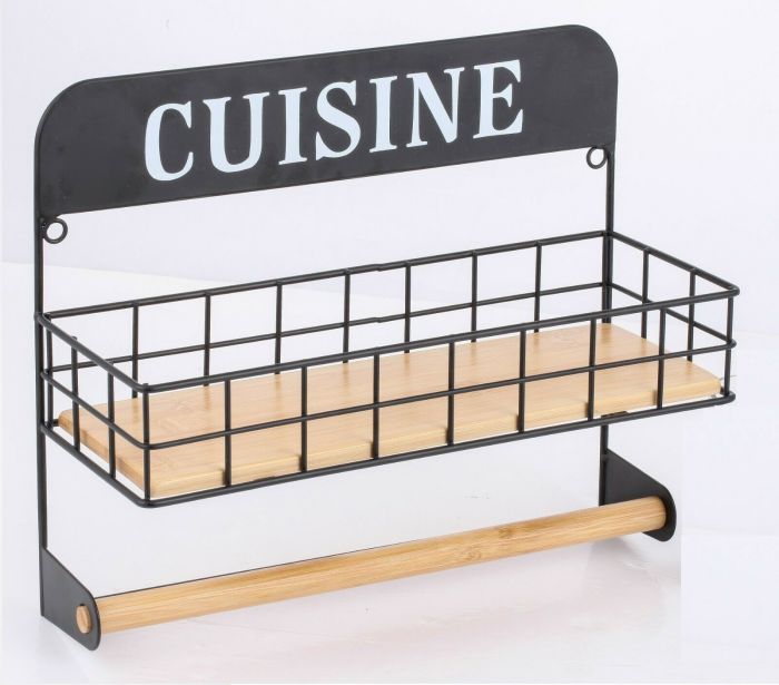 Cuisine Spice Storage Unit Rack with Kitchen Towel Roll Holder and Shelf Rack