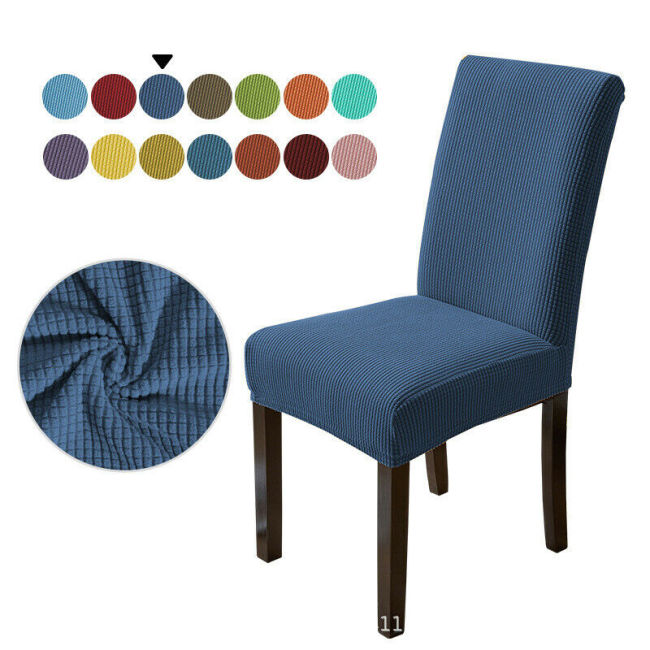 Stock 1/4/6P Jacquard Plain Chair Cover Slipcover Chair Protectors Dining Covers