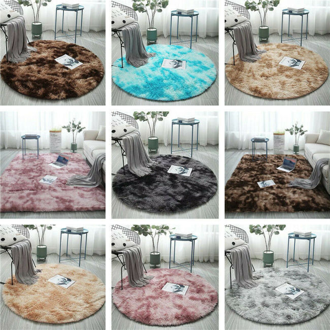 Oversized Tie Dyed Round Carpet Floor Mats Area Rug Home Modern Shaggy Carpet