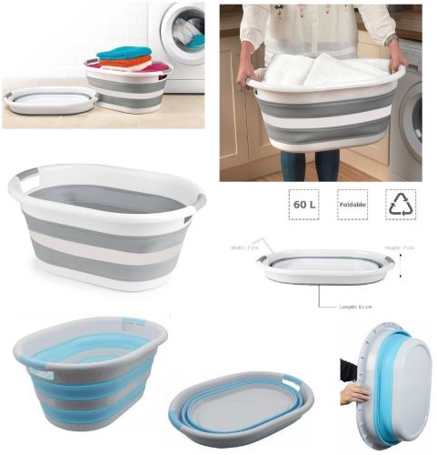 Large Collapsible Laundry Basket Foldable Washing Cloth Space Saving Pop Up Bin