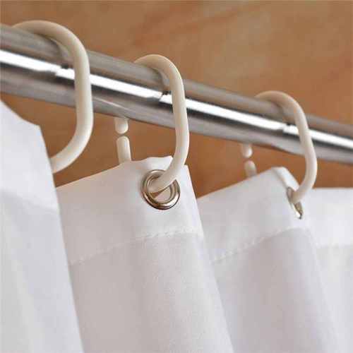 Fabric Shower Curtain Plain White Extra Wide Extra Long Standard With Hooks Ring