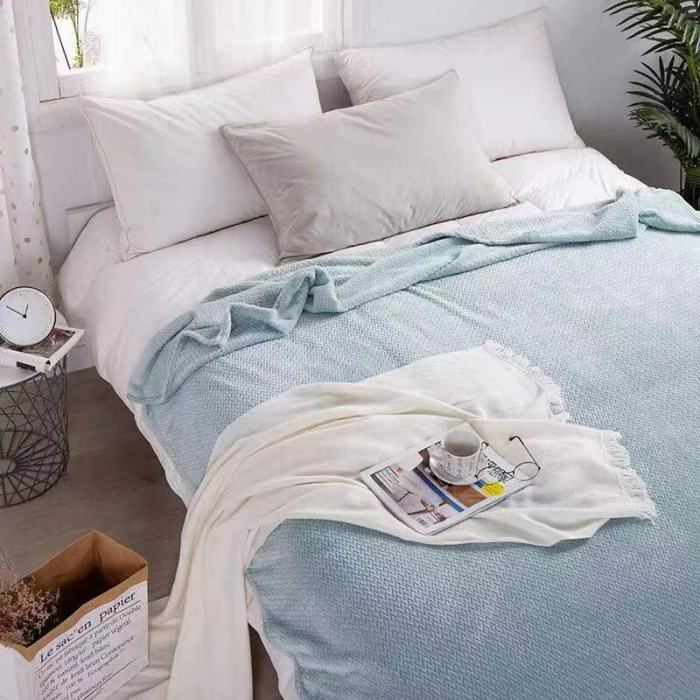 Khaki Grey Warm Super Soft Throw Flannel Bedding Blanket Sofa Bed SZ Twin Queen