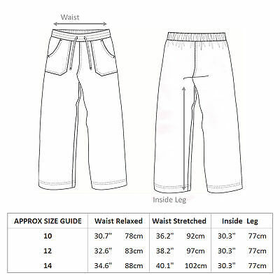 Metzuyan Womens Linen Trousers Wide Fit Summer Pants Drawstring Pockets 10-14