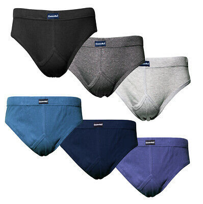 CARGO BAY 3 Pack Mens Y-Front Briefs Plain Cotton Underwear Everyday Comfortable