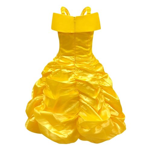 Princess Belle Costume Dress for Kids Girls Halloween Cosplay Fancy Party Dress