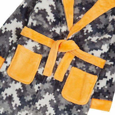 Boys Hooded Gamer Robe Minecraft Design Dressing Gown Size 7-8 9-10 11-12 13 NEW