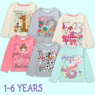 Girls Top Long Sleeve T-Shirt Birthday Present Gift I Am Age 1 2 3 4 5 6 Years