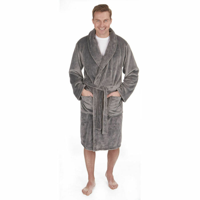 Men's Flannel Fleece Bath Robe Night Robe Nightwear Plus Size Big & Tall New
