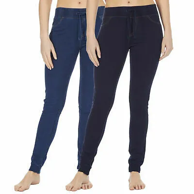 Women's Ladies Pull on Skinny Jegging Jean Leggings Stretchy Tie Waist Joggers