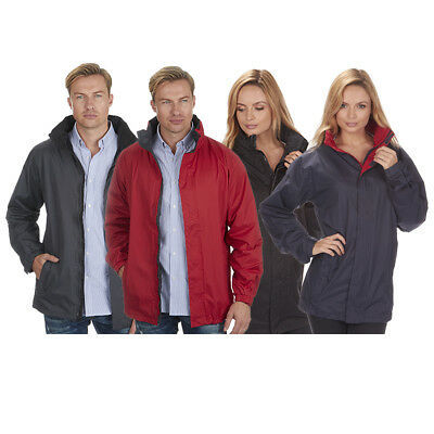 Mens Ladies Unisex Waterproof Jacket Raincoat Windproof Fold-Away Hood X-SMALL