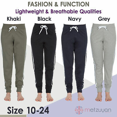 100% Cotton Ladies Jogpants Sweatpants Tracksuit Bottoms Sports Gym Drawstring