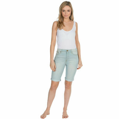 Ladies Womens Casual Stretch Denim Shorts Summer Knee Length Pants Sizes 8-22 UK
