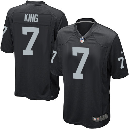 NFL Road Oakland Raiders 7 Marquette King Men Black Game Jersey
