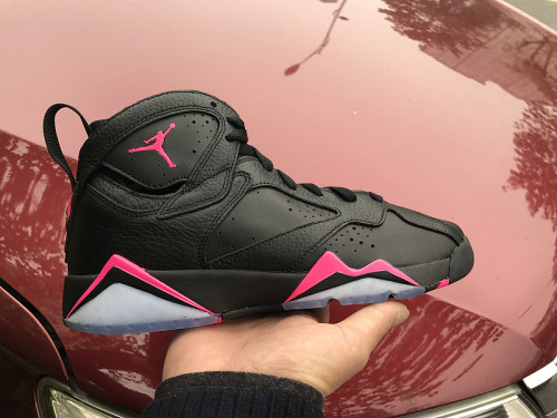Authentic Air Jordan 7 Black and Pink Women Shoes
