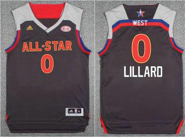 NBA Portland Trail Blazers 0 Damian Lillard Brown 2017 All Star Basketball Jerseys