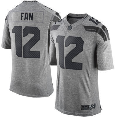 Seattle Seahawks 12th Fan Grey Gridiron Grey Limited Jersey