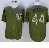 Chicago Cubs #44 Anthony Rizzo Army Green Salute To Service Jersey