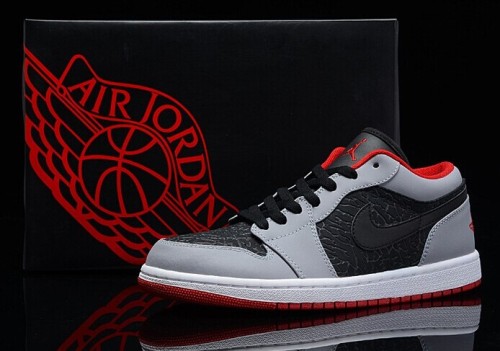 uthentic Air Jordan 1 Retro Low Black Gym Red Cement Grey
