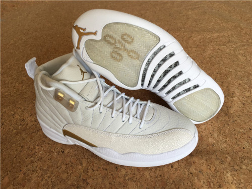 Authentic Michael Jordan 12 Shoes OVO White Gold
