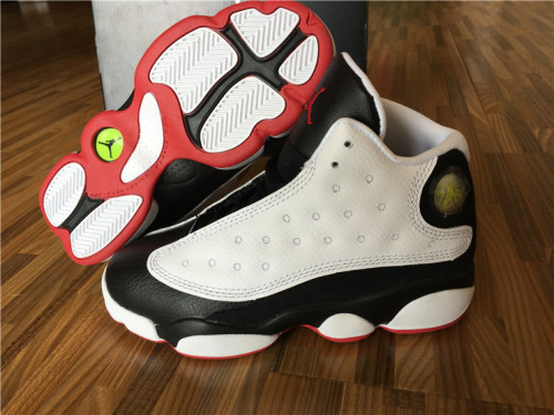 Unisex Air Jordan 13 Basketball Panda Black White Shoes