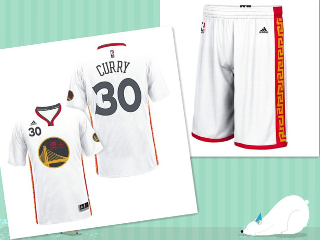 Golden State Warriors 30 Curry White NBA Set