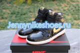 Authentic Air Jordan 1 Black Metallic Gold