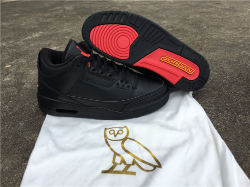 Authentic air jordan3 OVO all black