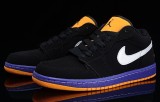 Authentic Air Jordan 1 Retro Low Black Yellow Purple