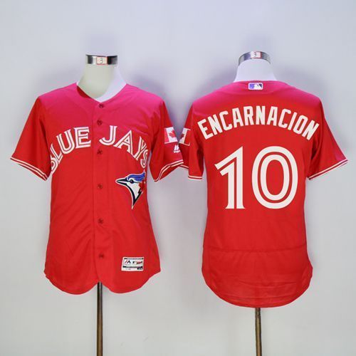 Toronto Blue Jays 10 Encarnacion Red Jerseys