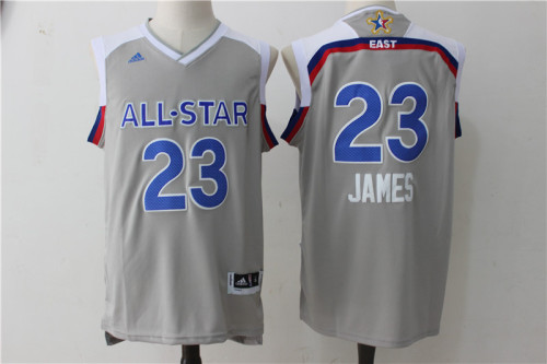 NBA Cleveland Cavaliers 23 Lebron James Grey 2017 All Star Jerseys
