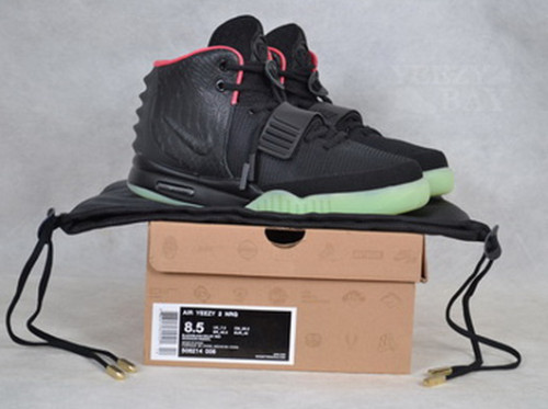 Air Yeezy 2 II NRG Black/Solar-red men shoes