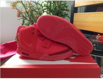 Air Yeezy II super perfect light red toe Men Shoes 003