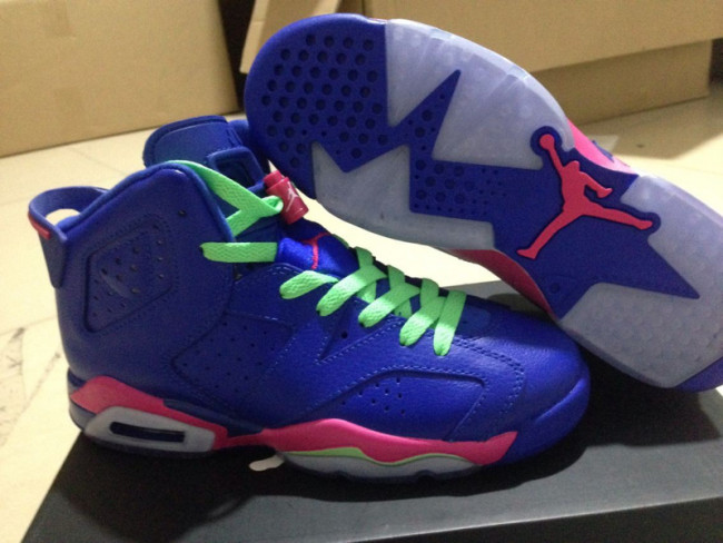 Super Max Perfect Jordan 6 Women Valentines Diamond blue