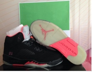 Super Max Perfect Air Jordan 5 Retro GS Black Fusion Pink