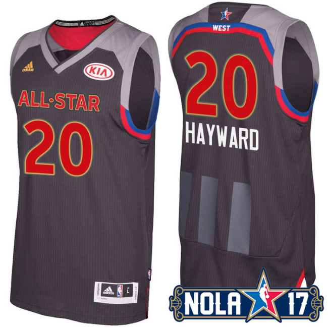 2017 New Orleans All Star Western 20 Gordon Hayward Black Jersey