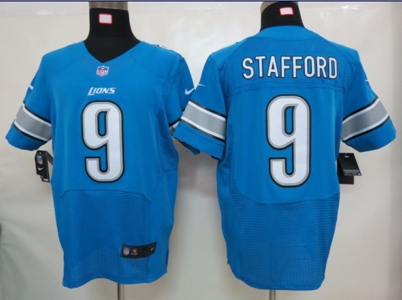 NFL Detroit Lions #9 Stafford Blue Elite Jersey