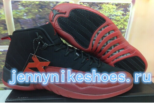 Super Max Perfect Air Jordan XII (12) Black/Red “Flu Game” retro 2009 (with original carbon fiber)