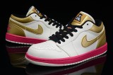 Authentic Air Jordan l Retro Low Fuschia-Metallic Gold-Black