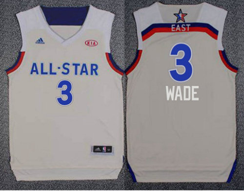 2017 All Star Game Eastern Miami Heat 3 Dwyane Wade Basketball Jersey White