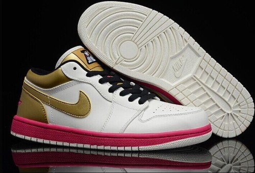 Authentic Air Jordan l Retro Low Fuschia-Metallic Gold-Black
