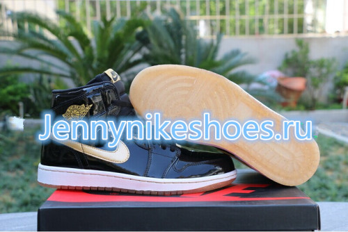 Authentic Air Jordan 1 Black Metallic Gold
