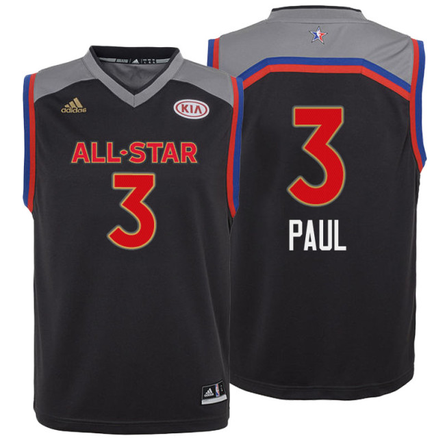 2017 NBA All Star 3 Chris Paul Charcoal Jersey