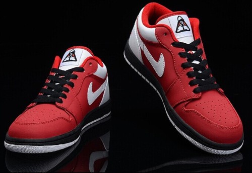 Authentic Air Jordan 1 Retro Low–Gym Red–White–Black
