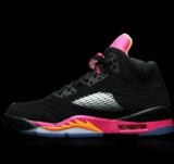 Authentic Air Jordan 5 Retro GS - BlackBright Citrus-Fusion Pink