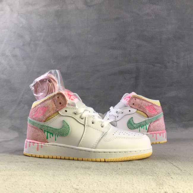 Air Jordan 1 Mid AJ1 Paint Drip